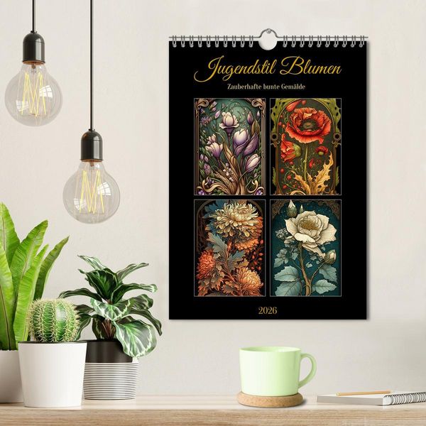 Produktbild: Jugendstil Blumen (Wandkalender 2026 DIN A4 hoch), CALVENDO Monatskalender