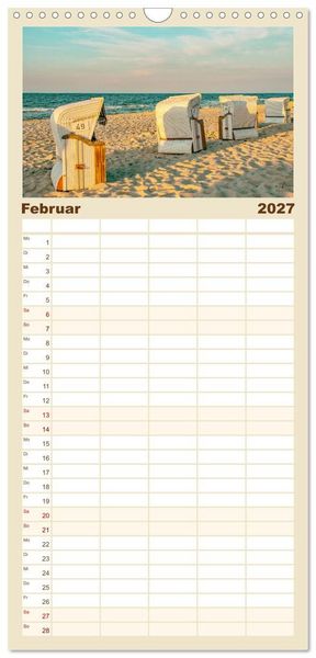 Produktbild: Familienplaner 2027 - Usedom - ein Traumreiseziel mit 5 Spalten (Wandkalender, 21 x 45 cm) CALVENDO