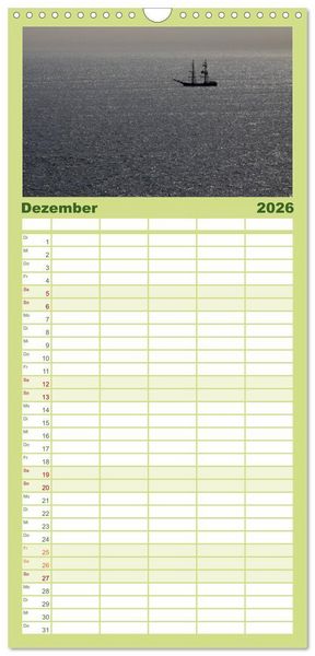 Produktbild: Familienplaner 2026 - Helgoland mit 5 Spalten (Wandkalender, 21 x 45 cm) CALVENDO