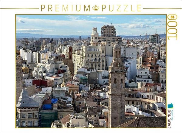 CALVENDO Puzzle Valencia Stadtpanorama | 1000 Teile Lege-Größe 64 × 48 cm Foto-Puzzle für glückliche Stunden