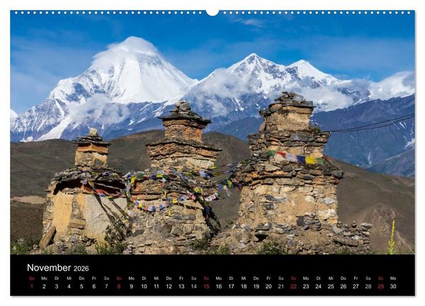 Produktbild: Buddhistische Ch&ouml;rten im Himalaya (hochwertiger Premium Wandkalender 2026 DIN A2 quer), Kunstdruck in Hochglanz