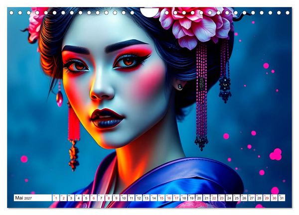 Produktbild: Dunkle Eleganz der Geishas (Wandkalender 2027 DIN A4 quer), CALVENDO Monatskalender