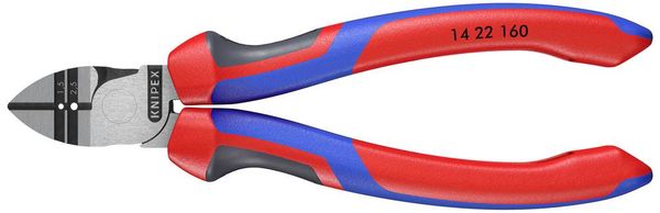 Produktbild: Knipex 14 22 160 Werkstatt Abisolier-Seitenschneider mit Facette 160mm