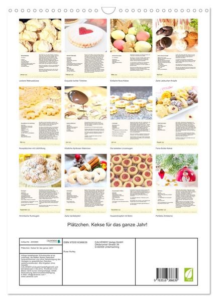Produktbild: Pl&auml;tzchen. Kekse f&uuml;r das ganze Jahr! (Wandkalender 2026 DIN A3 hoch), CALVENDO Monatskalender