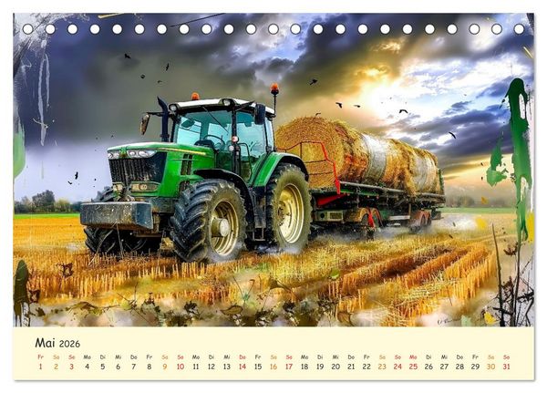 Produktbild: Traktoren - tolle Momente (Tischkalender 2026 DIN A5 quer), CALVENDO Monatskalender