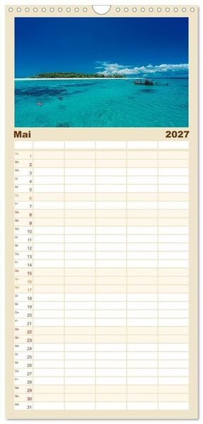 Produktbild: Familienplaner 2027 - Karibu Sansibar mit 5 Spalten (Wandkalender, 21 x 45 cm) CALVENDO