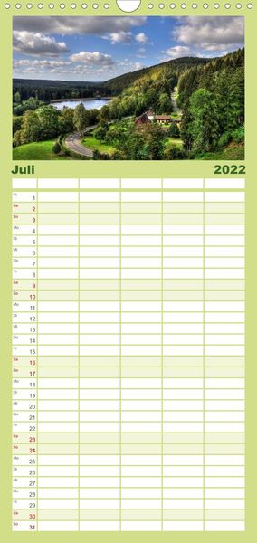 Produktbild: Harz Landschaften - Familienplaner hoch (Wandkalender 2022 , 21 cm x 45 cm, hoch)