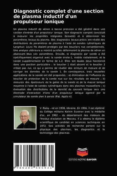 Produktbild: Diagnostic complet d'une section de plasma inductif d'un propulseur ionique