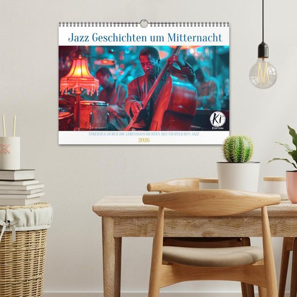 Produktbild: Jazz Geschichten um Mitternacht (Wandkalender 2026 DIN A3 quer), CALVENDO Monatskalender