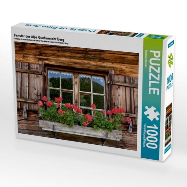 Produktbild: CALVENDO Puzzle Fenster der Alpe Gschwender Berg | 1000 Teile Lege-Gr&ouml;&szlig;e 64x48cm Foto-Puzzle f&uuml;r gl&uuml;ckliche Stunden