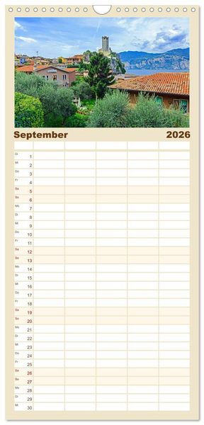 Produktbild: Familienplaner 2026 - Gardasee - lago di Garda by Sascha Ferrari mit 5 Spalten (Wandkalender, 21 x 45 cm) CALVENDO