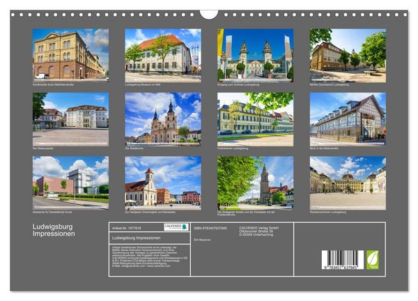 Produktbild: Ludwigsburg Impressionen (Wandkalender 2026 DIN A3 quer), CALVENDO Monatskalender