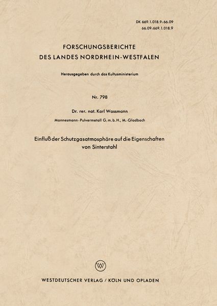 Produktbild: Einflu&szlig; der Schutzgasatmosph&auml;re auf die Eigenschaften von Sinterstahl