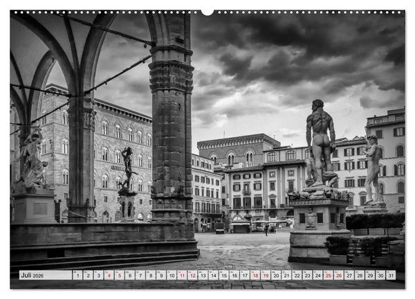 Produktbild: FLORENZ Monochrome Impressionen (Wandkalender 2026 DIN A2 quer), CALVENDO Monatskalender
