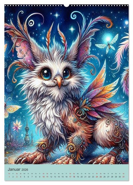 Produktbild: Tierische Fantasien (Wandkalender 2026 DIN A2 hoch), CALVENDO Monatskalender