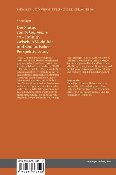 Produktbild: Der Status von &laquo;bekommen&raquo; + &laquo;zu&raquo; + Infinitiv zwischen Modalit&auml;t und semantischer Perspektivierung