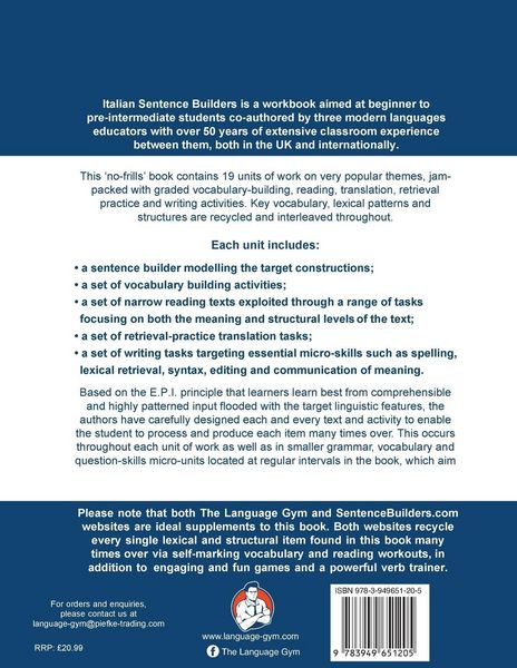 Produktbild: Italian Sentence Builders - A Lexicogrammar approach