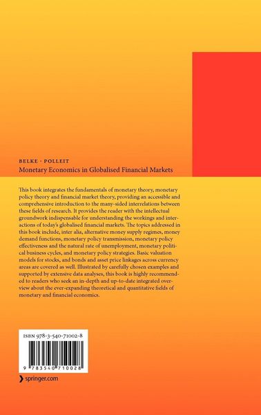 Produktbild: Monetary Economics in Globalised Financial Markets