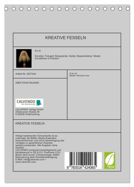 Produktbild: KREATIVE FESSELN (Tischkalender 2026 DIN A5 hoch), CALVENDO Monatskalender