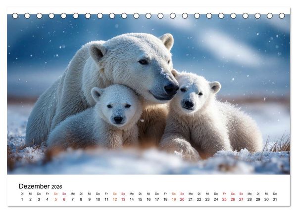 Produktbild: Eisb&auml;ren - die Stimme der Wildnis (Tischkalender 2026 DIN A5 quer), CALVENDO Monatskalender