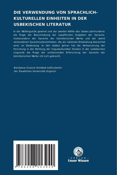 Produktbild: Die Verwendung von Sprachlich-Kulturellen Einheiten in der Usbekischen Literatur