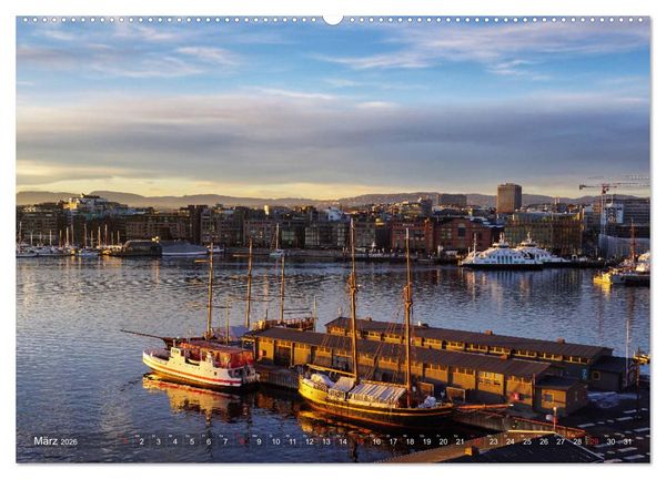 Produktbild: Oslo - Norwegen (hochwertiger Premium Wandkalender 2026 DIN A2 quer), Kunstdruck in Hochglanz
