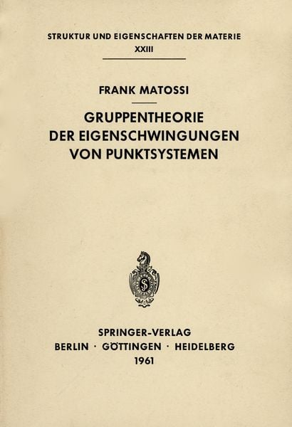Produktbild: Gruppentheorie der Eigenschwingungen von Punktsystemen