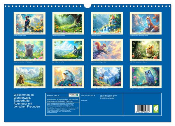 Produktbild: Willkommen im Wunderwald. Zauberhafte Abenteuer mit tierischen Freunden (Wandkalender 2026 DIN A3 quer), CALVENDO Monatskalender