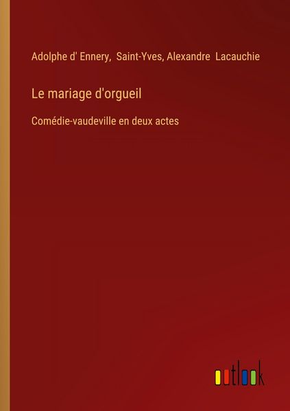 Produktbild: Le mariage d'orgueil