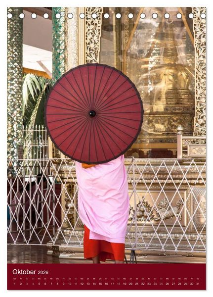Produktbild: MYANMAR SPIRITUELL 2026 (Tischkalender 2026 DIN A5 hoch), CALVENDO Monatskalender