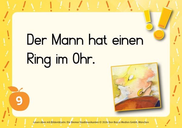 Produktbild: Lesen &uuml;ben mit Bilderr&auml;tseln zu den Bremer Stadtmusikanten. 34 Bildkarten zur Lesef&ouml;rderung