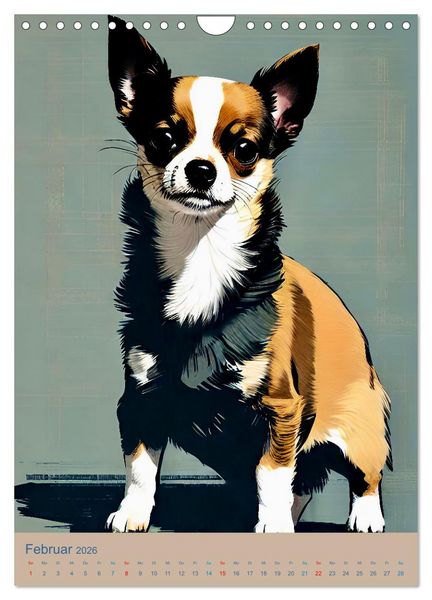 Produktbild: Chihuahuas. Kunstvolle Portr&auml;ts der kleinen Hunde (Wandkalender 2026 DIN A4 hoch), CALVENDO Monatskalender