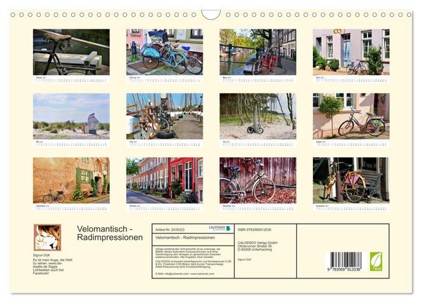 Produktbild: Velomantisch - Radimpressionen (Wandkalender 2027 DIN A3 quer), CALVENDO Monatskalender