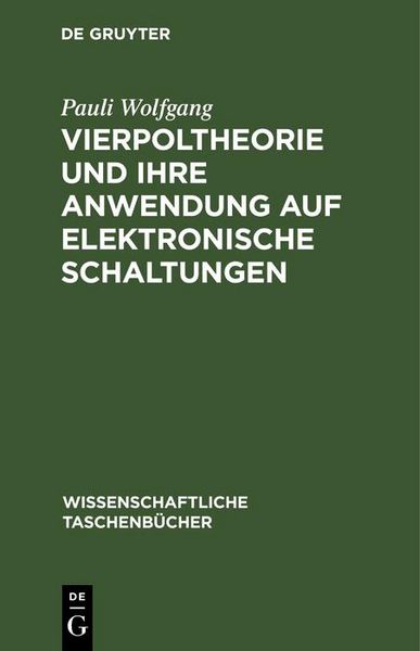 Produktbild: Vierpoltheorie und ihre Anwendung auf elektronische Schaltungen