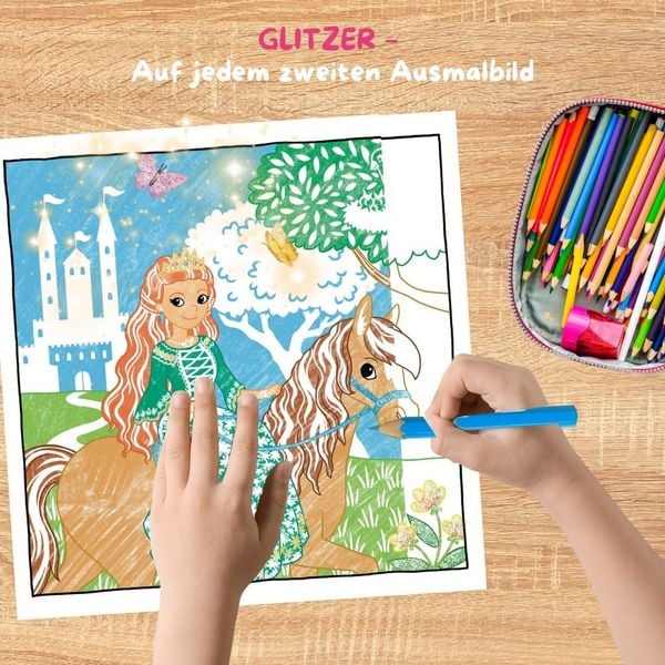 Produktbild: Glitzer Zauberpapier Malbuch Zauberhafte Prinzessinnen
