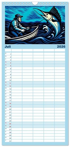 Produktbild: Familienplaner 2026 - Das Meer in der Weltliteratur mit 5 Spalten (Wandkalender, 21 x 45 cm) CALVENDO