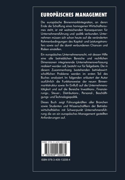 Produktbild: Europ&auml;isches Management