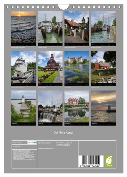 Produktbild: Der G&ouml;ta Kanal (Wandkalender 2026 DIN A4 hoch), CALVENDO Monatskalender