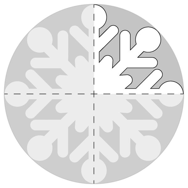 Produktbild: URSUS Tonzeichenpapier-Faltbl&auml;tter "Eiskristalle" (rund), &Oslash; 12 cm