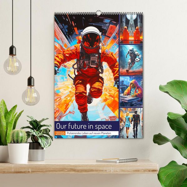 Produktbild: Our future in space. Pulsierendes Leben auf neuen Planeten (Wandkalender 2026 DIN A2 hoch), CALVENDO Monatskalender
