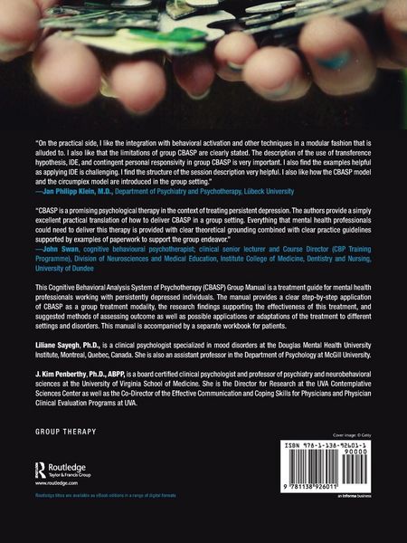 Produktbild: Group Treatment Manual for Persistent Depression