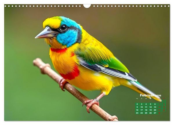 Produktbild: Leuchtend farbenfrohe V&ouml;gel (Wandkalender 2026 DIN A3 quer), CALVENDO Monatskalender