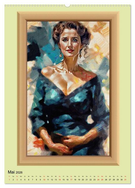 Produktbild: Das Wesentliche im Detail, Frauenportr&auml;ts in &Ouml;l gemalt (hochwertiger Premium Wandkalender 2026 DIN A2 hoch), Kunstdruck in Hochglanz