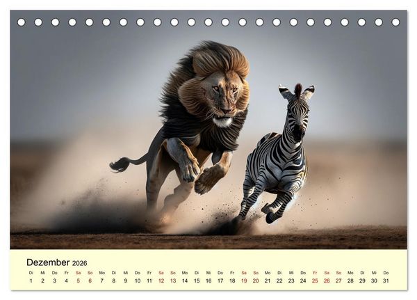 Produktbild: Majest&auml;tische L&ouml;wen - Die Herrscher der Wildnis (Tischkalender 2026 DIN A5 quer), CALVENDO Monatskalender