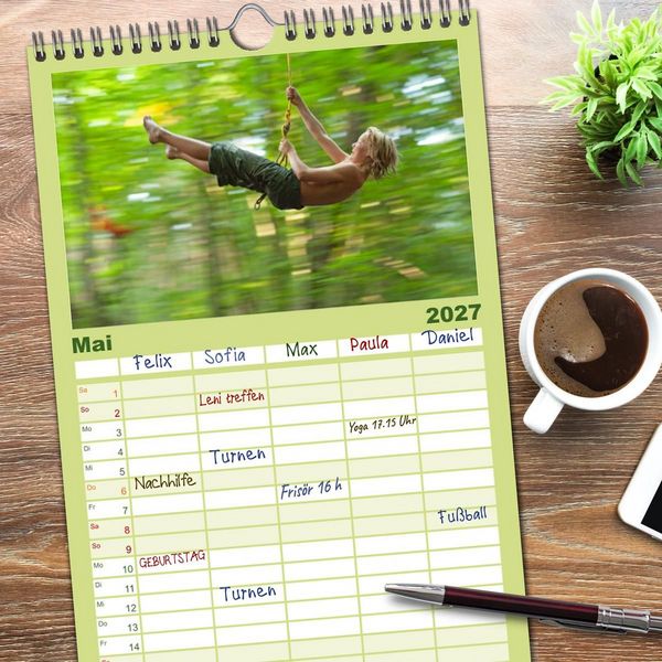 Produktbild: Familienplaner 2027 - Wir lieben die Natur! mit 5 Spalten (Wandkalender, 21 x 45 cm) CALVENDO