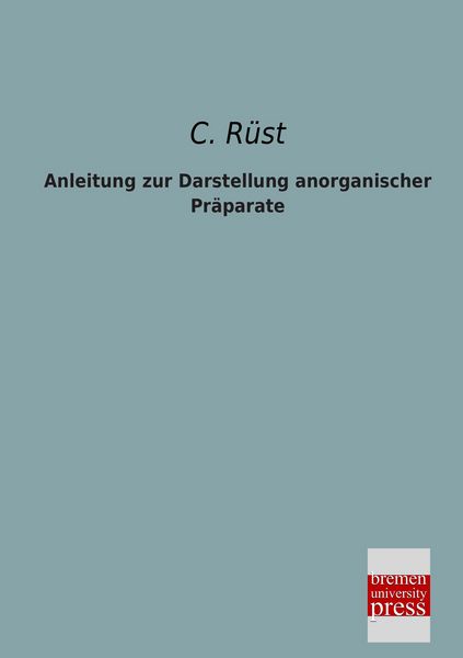 Produktbild: Anleitung zur Darstellung anorganischer Pr&auml;parate