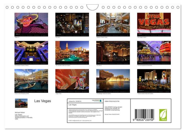 Produktbild: Las Vegas (Wandkalender 2026 DIN A4 quer), CALVENDO Monatskalender