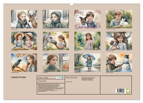 Produktbild: Liebste Kinder (Wandkalender 2026 DIN A2 quer), CALVENDO Monatskalender