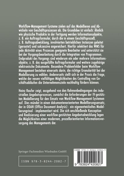 Produktbild: Dokumentenorientierte Modellierung und Controlling von Gesch&auml;ftsprozessen