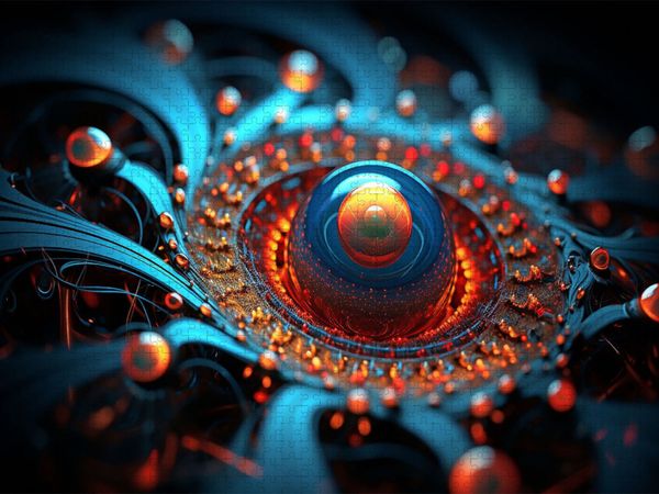 Produktbild: CALVENDO Puzzle Fraktal kombiniert mit Planetensystem | 2000 Teile Lege-Gr&ouml;&szlig;e 90x67cm Foto-Puzzle f&uuml;r gl&uuml;ckliche Stunden